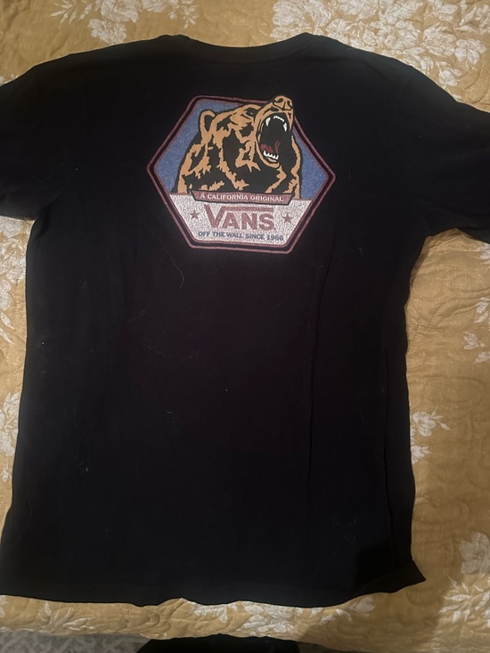 Vans Other - Vans Black Tee with Small White and Red Diamond Logo